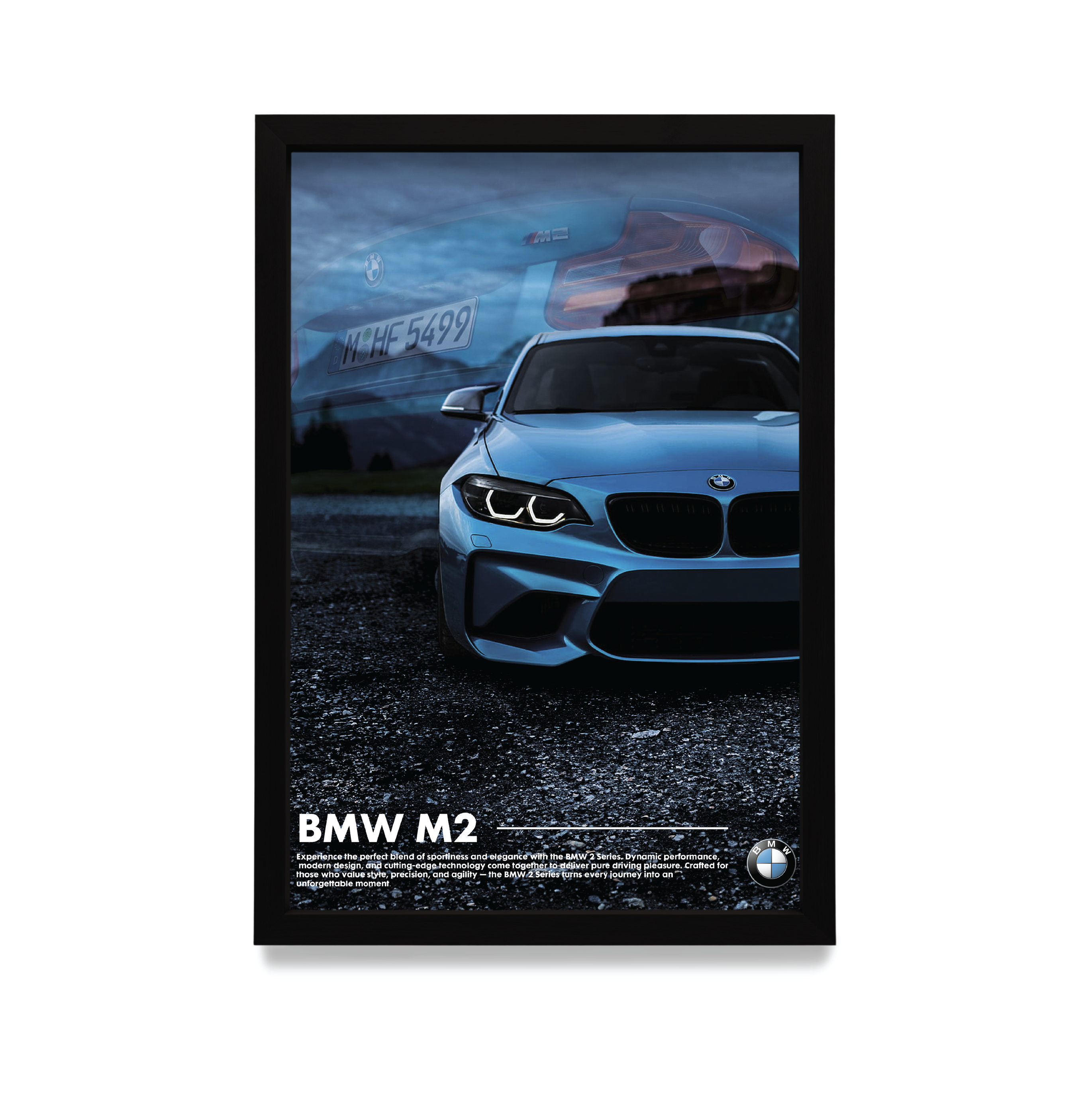 Plakat BMW M2 w czarnej ramie