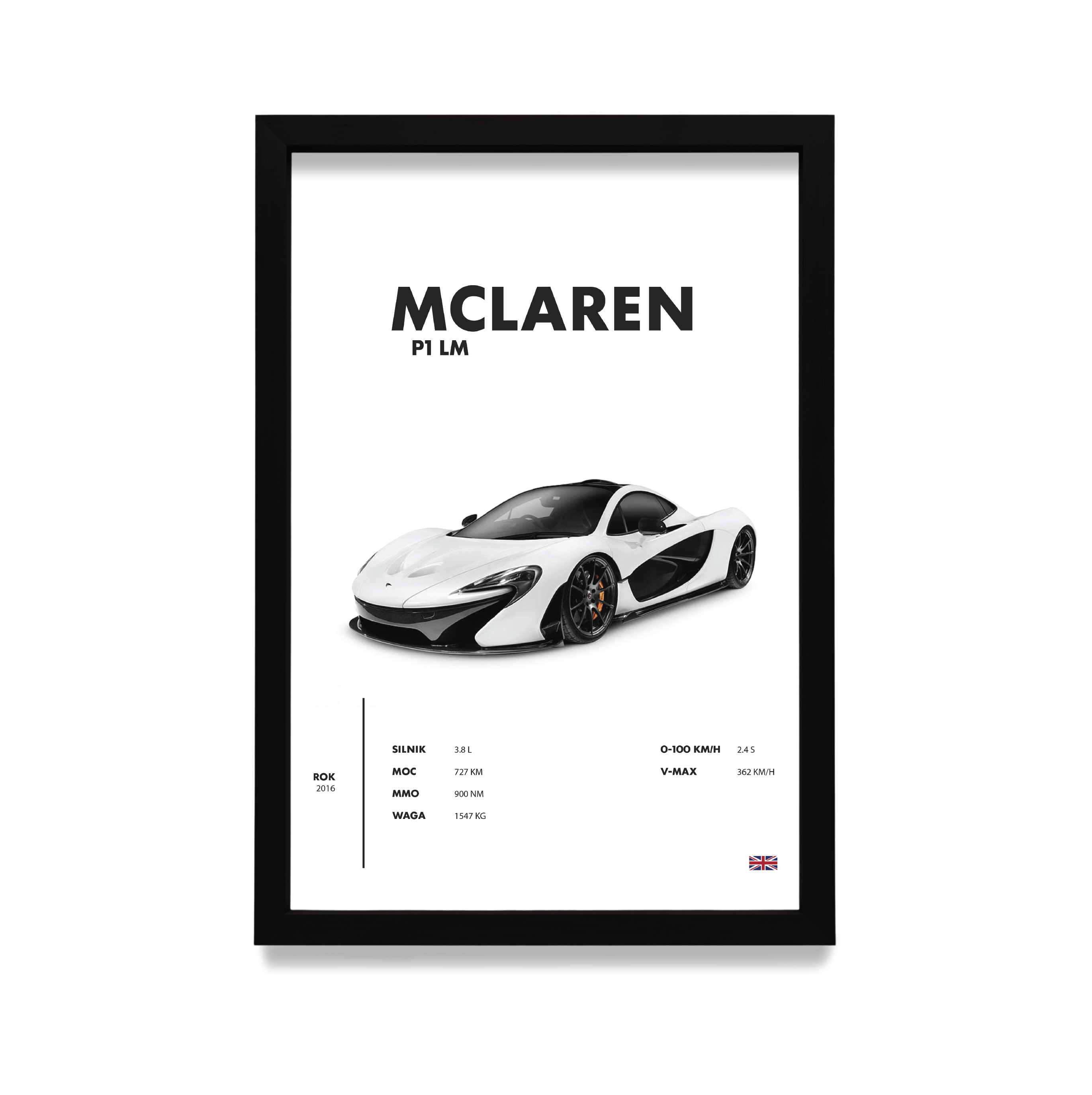 Plakat McLaren w czarnej ramie