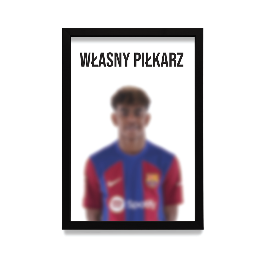 Plakat personalizowany z wybranym piłkarzem w czarnej ramie