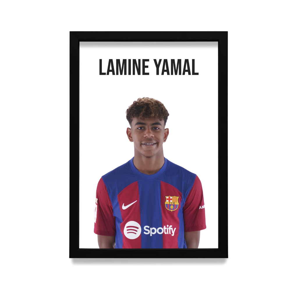Plakat personalizowany z wybranym piłkarzem w czarnej ramie