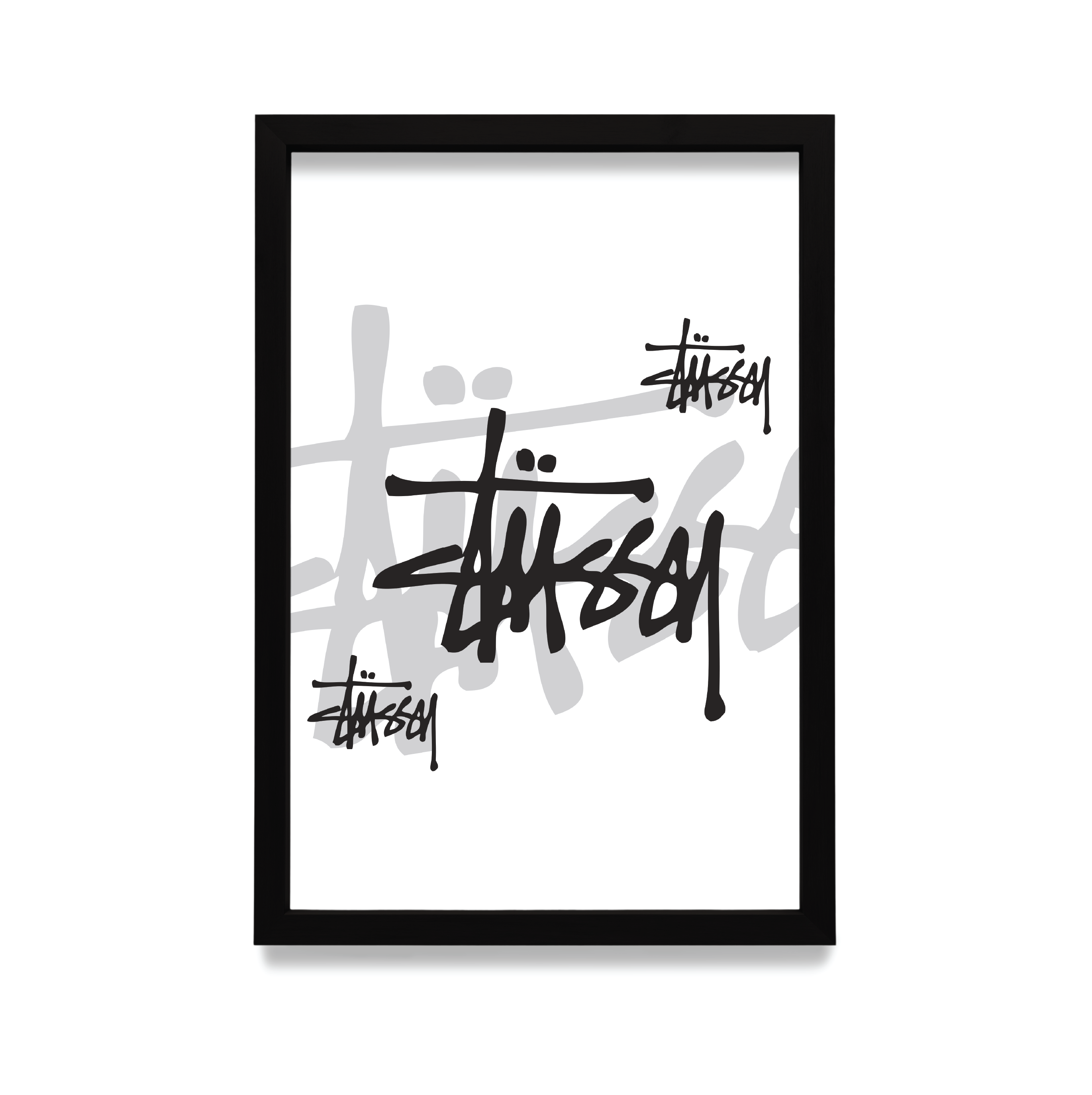Plakat Stussy w czarnej ramie