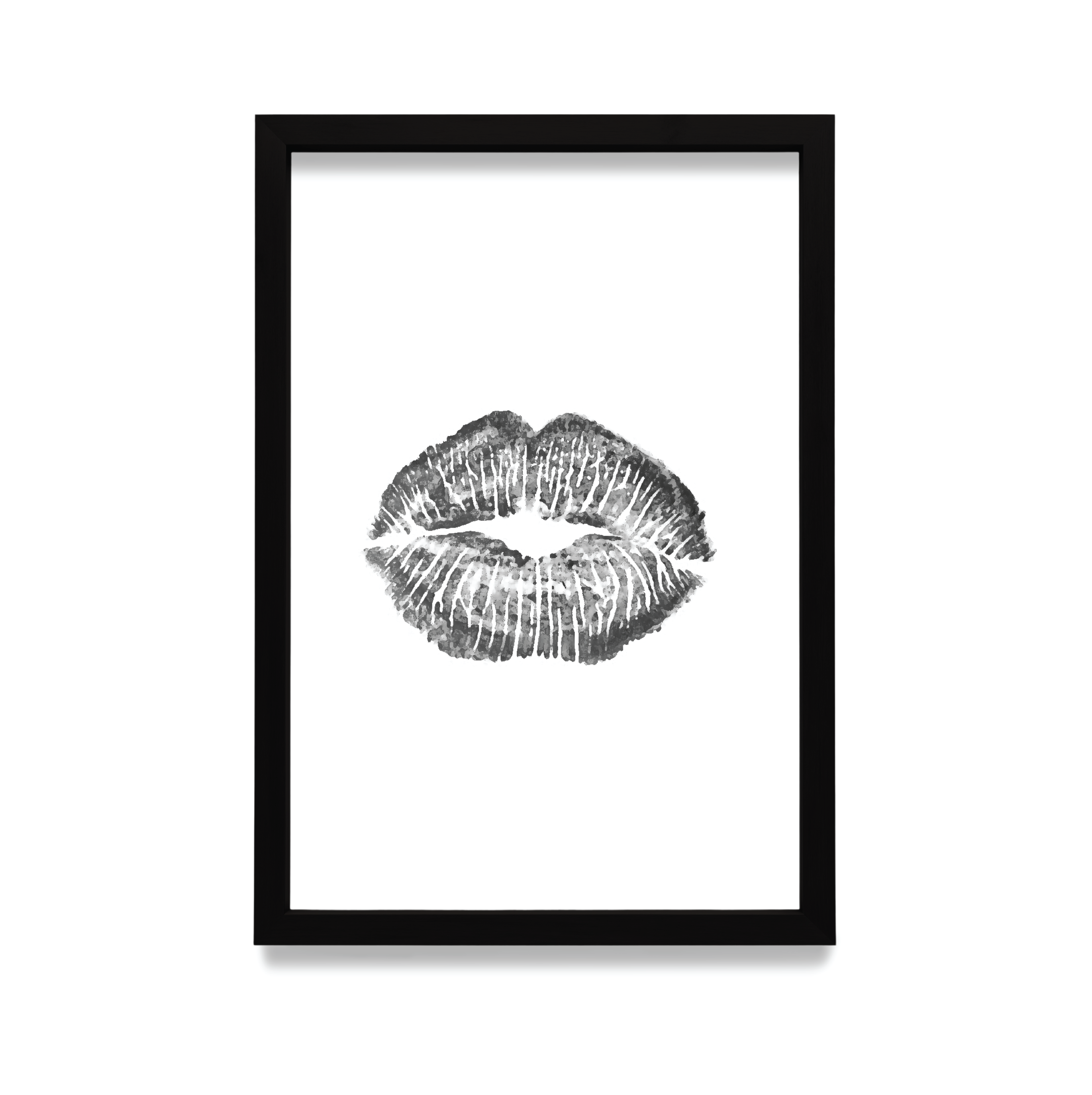 Plakat Usta w czarnej ramie