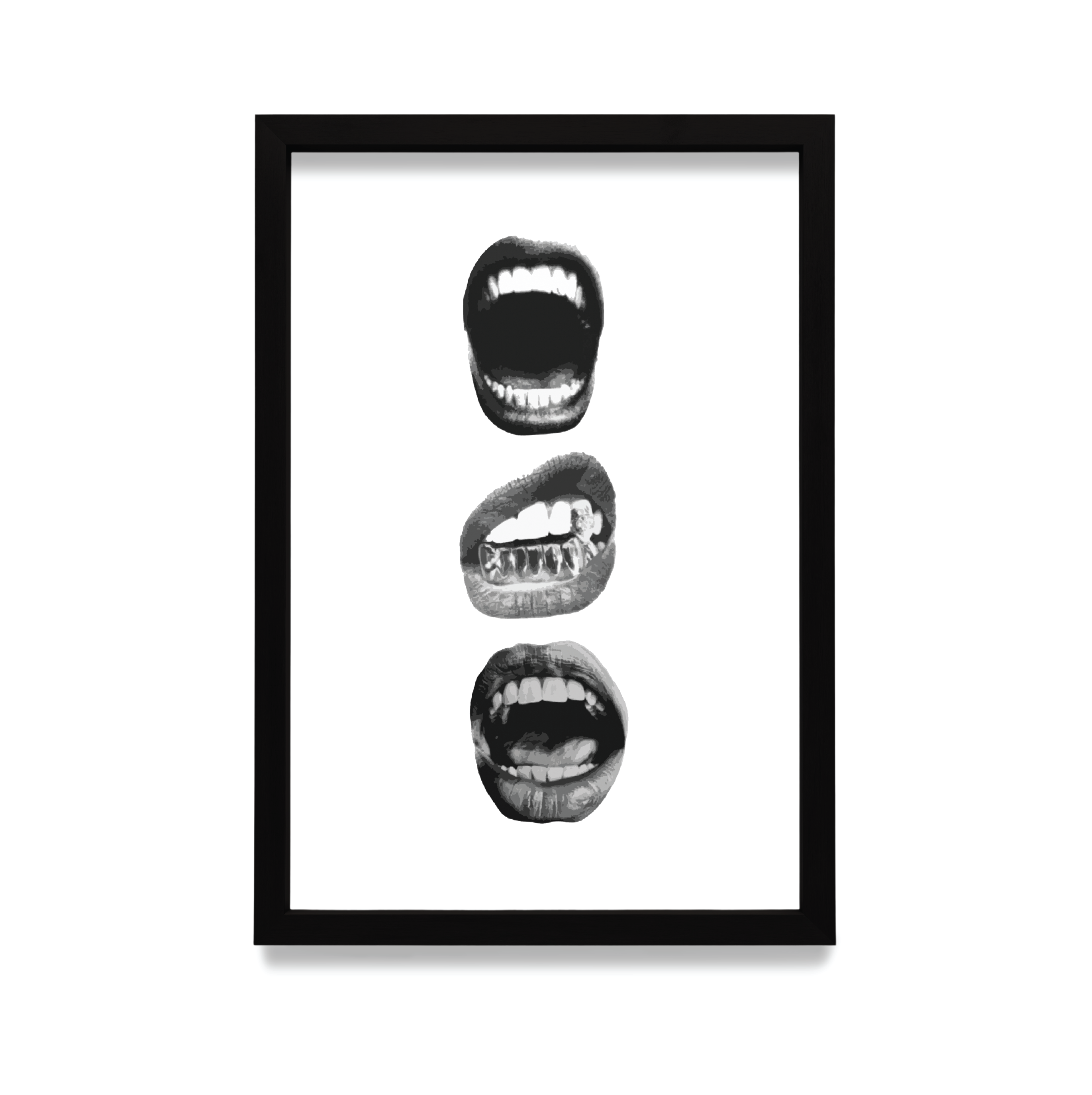 Plakat Usta w czarnej ramie